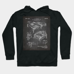 Table Tennis Patent - Tennis Art - Black Chalkboard Hoodie